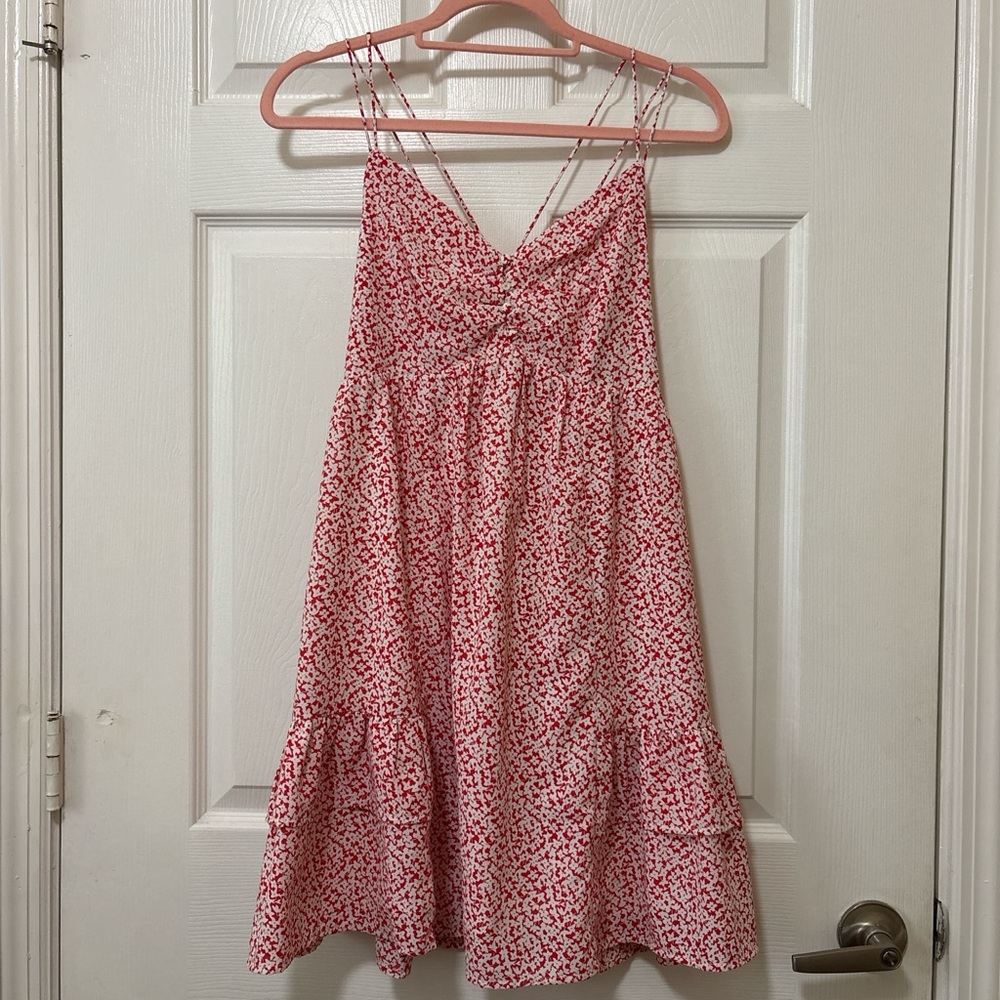 Altar'd State Red and White Floral Dress